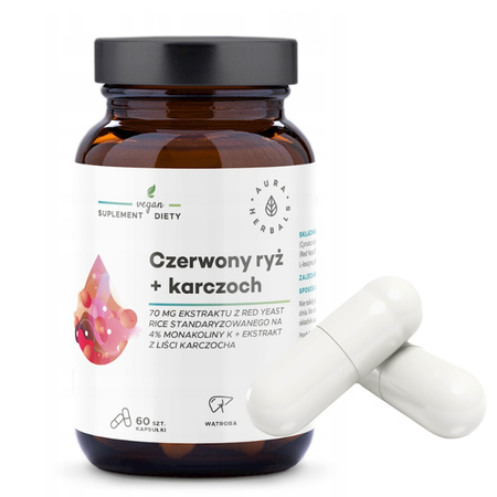 Suplement Aura Herbals fermentowany czerwony ryż karczoch 0,19 ml 60 szt.