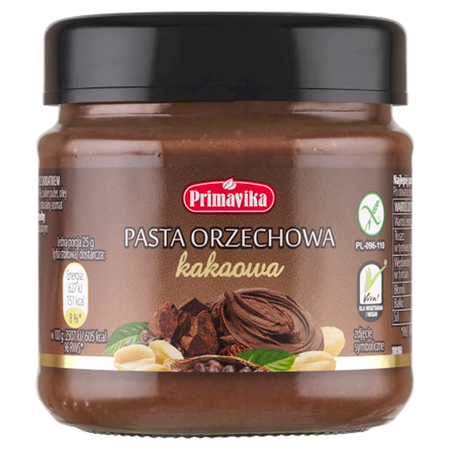 KREM Z ORZESZKÓW ZIEMNYCH I KAKAO BEZGLUTENOWY 190 g - PRIMAVIKA