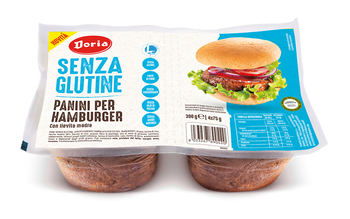 BUŁKI DO HAMBURGERÓW BEZGLUTENOWE (4 szt.) 300 g - DORIA