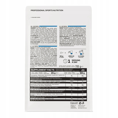 OstroVit BEEF protein supplement powder 700 g, vanilla flavor