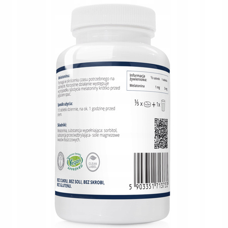 MELATONIN 5mg GOOD HEALTHY DEEP SLEEP REGENERATION Product VEGE 60 tablete