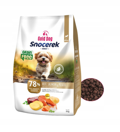 Dry dog food grain-free Gold Dog 4 kg small breeds beef potato