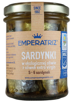 SARDYNKI EUROPEJSKIE W BIO OLIWIE Z OLIWEK EXTRA VIRGIN 190g EMPERATRIZ