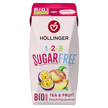 NAPÓJ O SMAKU BRZOSKWINIA - MARAKUJA BEZ CUKRU BIO 200 ml - HOLLINGER