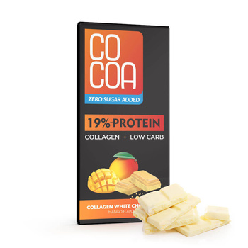 CZEKOLADA BIAŁA PROTEINOWA MANGO Z KOLAGENEM BEZ DODATKU CUKRÓW 65 g