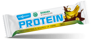 BATON PROTEINOWY BANANOWY W CZEKOLADZIE MLECZNEJ BEZGLUTENOWY 50g MAXSPORT