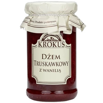 DŻEM TRUSKAWKOWY Z WANILIĄ O OBNIŻONEJ ZAWARTOŚCI CUKRU BEZGLUTEN 235g