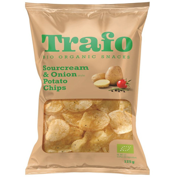 CHIPSY ZIEMNIACZANE O SMAKU ŚMIETANKOWO - CEBULOWYM WEGAŃSKIE 125g TRAFO