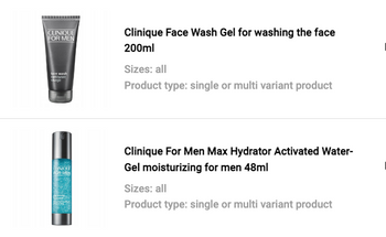 MEN skincare SET - Clinique Face Wash Gel + Max Hydrator Moisturiser