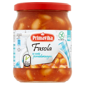FASOLA W SOSIE POMIDOROWYM BEZGLUTENOWA 440 g - PRIMAVIKA