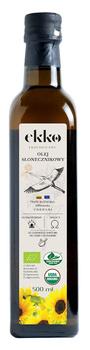 OLEJ SŁONECZNIKOWY DO GOTOWANIA I SMAŻENIA TŁOCZONY NA ZIMNO 500ml EKKO