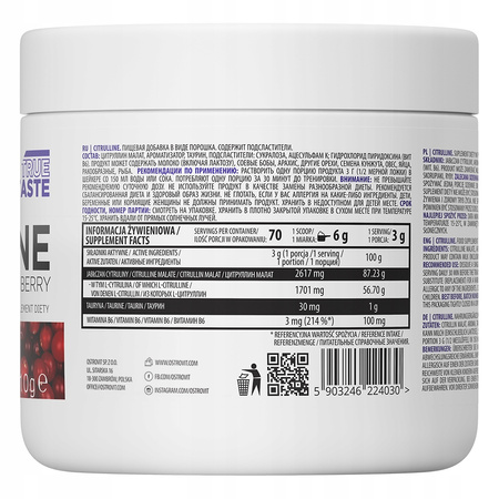 OSTROVIT CITRULLINE 210g cranberry