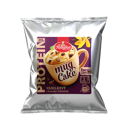 CIASTO PROTEINOWE WANILIOWE Z KAWAŁKAMI CZEKOLADY BEZGLUTEN 60g AMYLON