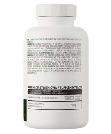 Dietary supplement OstroVit Quercetin VEGE 75 mg quercetin 90 capsules