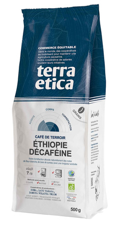 KAWA ZIARNISTA BEZKOFEINOWA ARABICA 100 % ETIOPIA FAIR TRADE BIO 500 g -