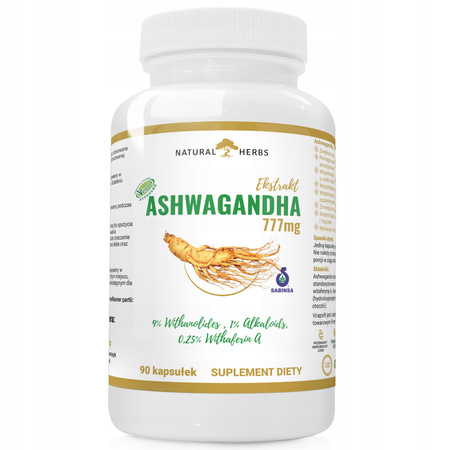 Ashwagandha 777mg OVERCOME STRESS AND FATIGUE BETTER CONCENTRATION 90 caps