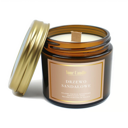 ŚWIECA SOJOWA ZAPACHOWA Z KNOTEM Z DRZEWA SANDAŁOWEGO 120ml YOUR CANDLE