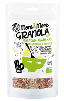 GRANOLA Z ORZECHAMI MACADAMIA I ANANASEM BIO 300 g - DIET-FOOD