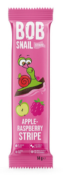 PRZEKĄSKA STRIPE JABŁKO-MALINA BEZ DODATKU CUKRÓW BEZGLUTEN 14g-BOB SNAIL