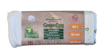WORKI NA ODPADY BIO I ZMIESZANE(BIODEGRADOWALNE) 60 L 10 szt - FROGGY 