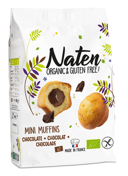 MUFFINKI MINI Z NADZIENIEM ORZECHOWO - KAKAOWYM BEZGLUTENOWE BIO 200g-NATEN