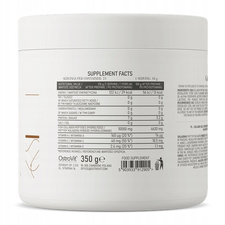 OstroVit Collagen Jelly 350 g JELLY MARINE FISH COLLAGEN TYPE I VITA C
