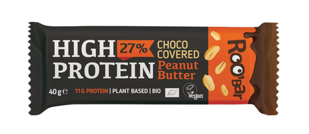 BATON PROTEINOWY Z ORZESZKAMI ZIEMNYMI W POLEWIE BEZGLUTENOWY BIO 40g