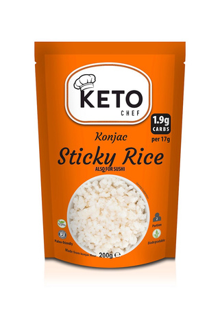 MAKARON KONJAC W KSZTAŁCIE RYŻU DO SUSHI BEZGLUTENOWY 200 g - KETO CHEF