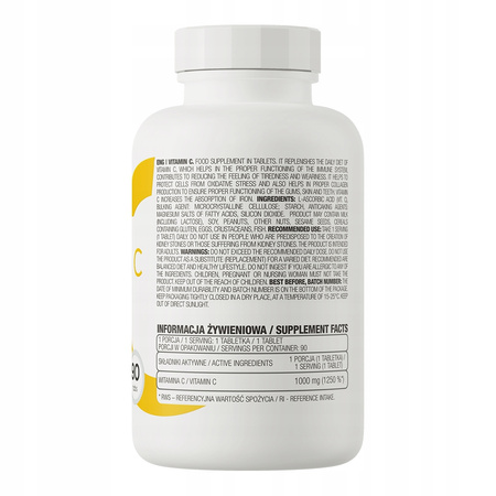 OstroVit Vitamin C 1000 mg L-Ascorbic Acid 90 tablets