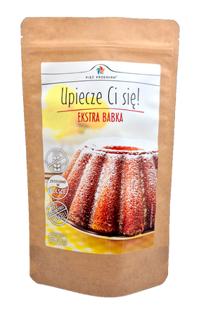 MIESZANKA DO WYPIEKU BABKI BEZ DODATKU CUKRÓW BEZGLUTENOWA 500 g - PIĘĆ PRZEMIAN (PRODUKT SEZONOWY)