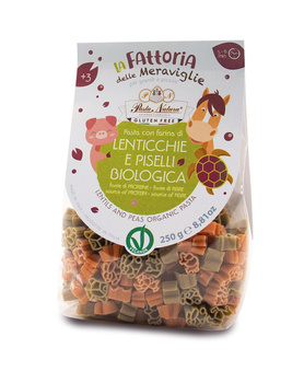 MAKARON (Z SOCZEWICY I GROSZKU) DLA DZIECI ZWIERZĘTA BEZGLUTENOWY 250g