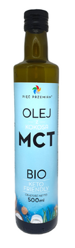 OLEJ KOKOSOWY MCT KETO BEZGLUTENOWY BIO 500 ml - PIĘĆ PRZEMIAN