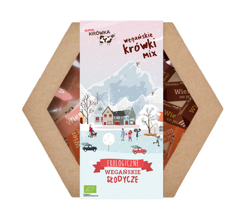BOX PREZENTOWY ŚWIĄTECZNY - MIX WEGAŃSKICH KRÓWEK BEZGLUTENOWYCH BIO 195 g - ME GUSTO (PRODUKT SEZONOWY)