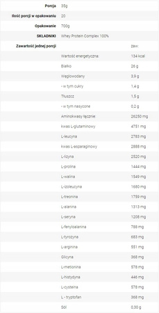 Olimp Whey Protein Complex 700g Biała Czekolada i Malina Białko WPC WPI
