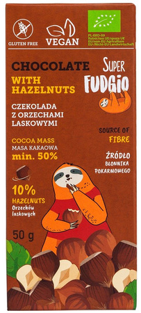 CZEKOLADA Z ORZECHAMI LASKOWYMI BEZGLUTENOWA BIO 50 g - ME GUSTO 