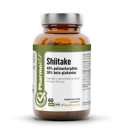 GRZYBY SHIITAKE EKSTRAKT (450 mg) BEZGLUTENOWY 60 KAPSUŁEK - PHARMOVIT 
