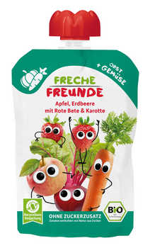 MUS JABŁKO - TRUSKAWKA - BURAK - MARCHEW BEZ DODATKU CUKRÓW BEZGLUT 100g