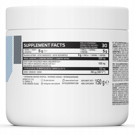 Multitasking powder OstroVit 3C CLA Carnitine Chrom flavor Kiwi 150 g 1 pcs