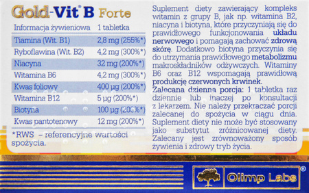 Diet supplement Olimp Laboratories Gold-Vit B Forte pills 60 pcs