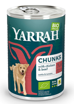 (DLA PSA DOROSŁEGO) KARMA Z WOŁOWINĄ POKRZYWĄ I POMIDOREM BIO 405g YARRAH