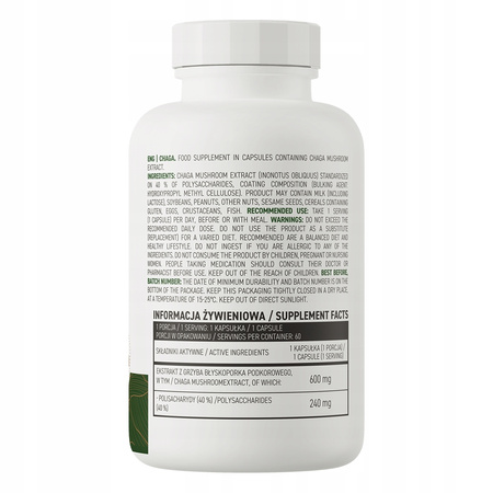 Diet supplement OstroVit OstroVit Chaga VEGE 60 kapsułek capsules 60 pcs