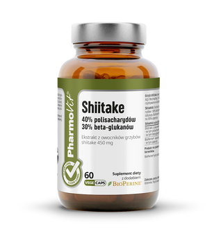 GRZYBY SHIITAKE EKSTRAKT (450 mg) BEZGLUTENOWY 60 KAPSUŁEK - PHARMOVIT