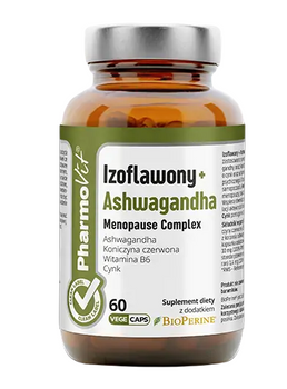 IZOFLAWONY ASHWAGANDHA MENOPAUSE COMPLEX BEZGLUTENOWE 60KAPSUŁEK PHARMOVIT
