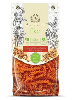 MAKARON PROTEINOWY (Z SOCZEWICY CZERWONEJ) ŚWIDERKI BIO 250 g - BARTOLINI