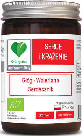 TABLETKI WSPOMAGAJĄCE SERCE I KRĄŻENIE (GŁÓG WALERIANA SERDECZNIK) 100szt