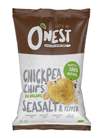 CHIPSY Z CIECIERZYCY Z SOLĄ MORSKĄ I CZARNYM PIEPRZEM BEZGLUTENOWE BIO 75g