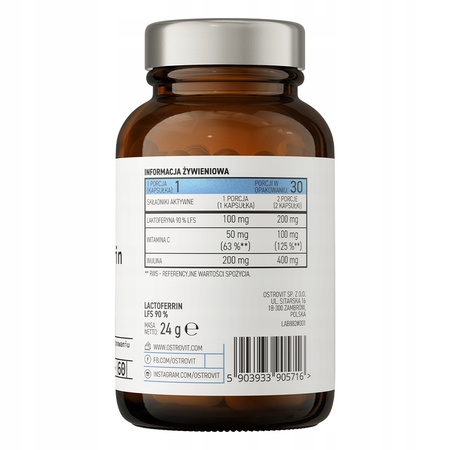 OstroVit Lactoferrin LFS 90% 60 caps INULIN VIT C