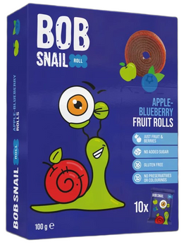 PRZEKĄSKIJABŁKO-BORÓWKA BEZ DODATKU CUKRÓW BEZGLUTENOWE 100g-BOB SNAIL