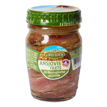 ANCHOIS  FILETY W BIO OLIWIE Z OLIWEK EXTRA VIRGIN 78 g - LA BIO IDEA