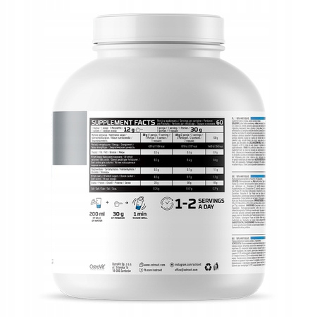 Whey Protein isolate - WPI OstroVit powder 1800 g Chocolate Wafers flavour